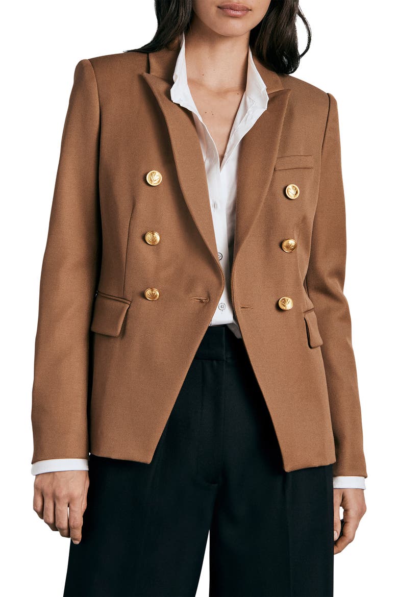 Preston Double Breasted Wool Blend Blazer, Main, color, DKTAN