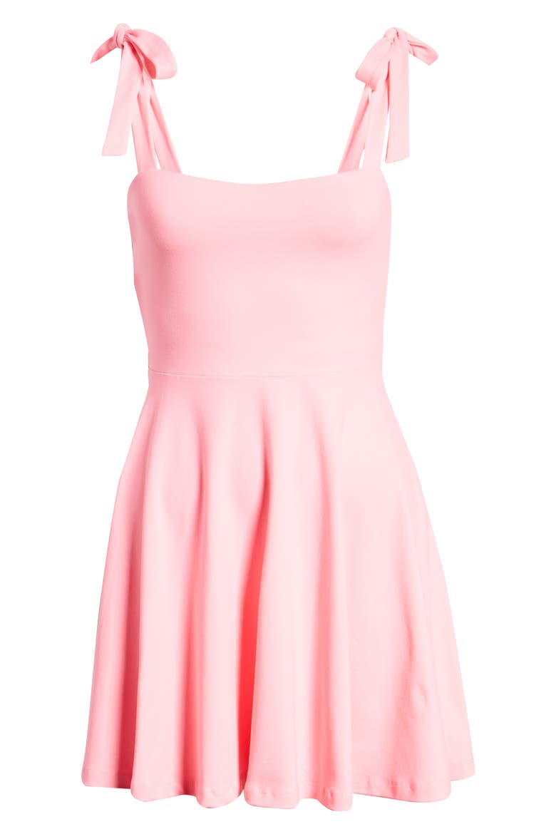 Tie Strap Sleeveless Minidress, Alternate, color, KNOCKOUT PINK