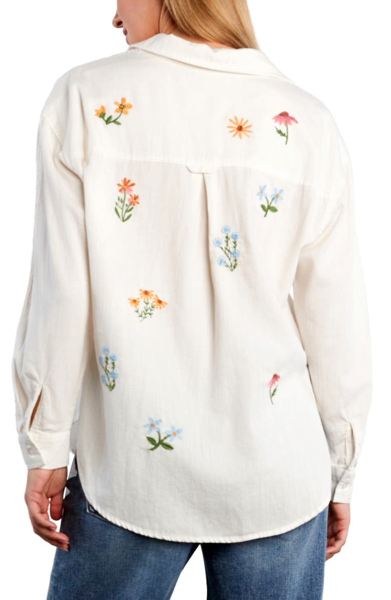 Billy T Wild Blossom Embroidered Shirt, Alternate, color, White Flower