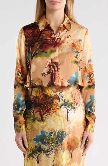 Horse Print Long Sleeve Shirt
