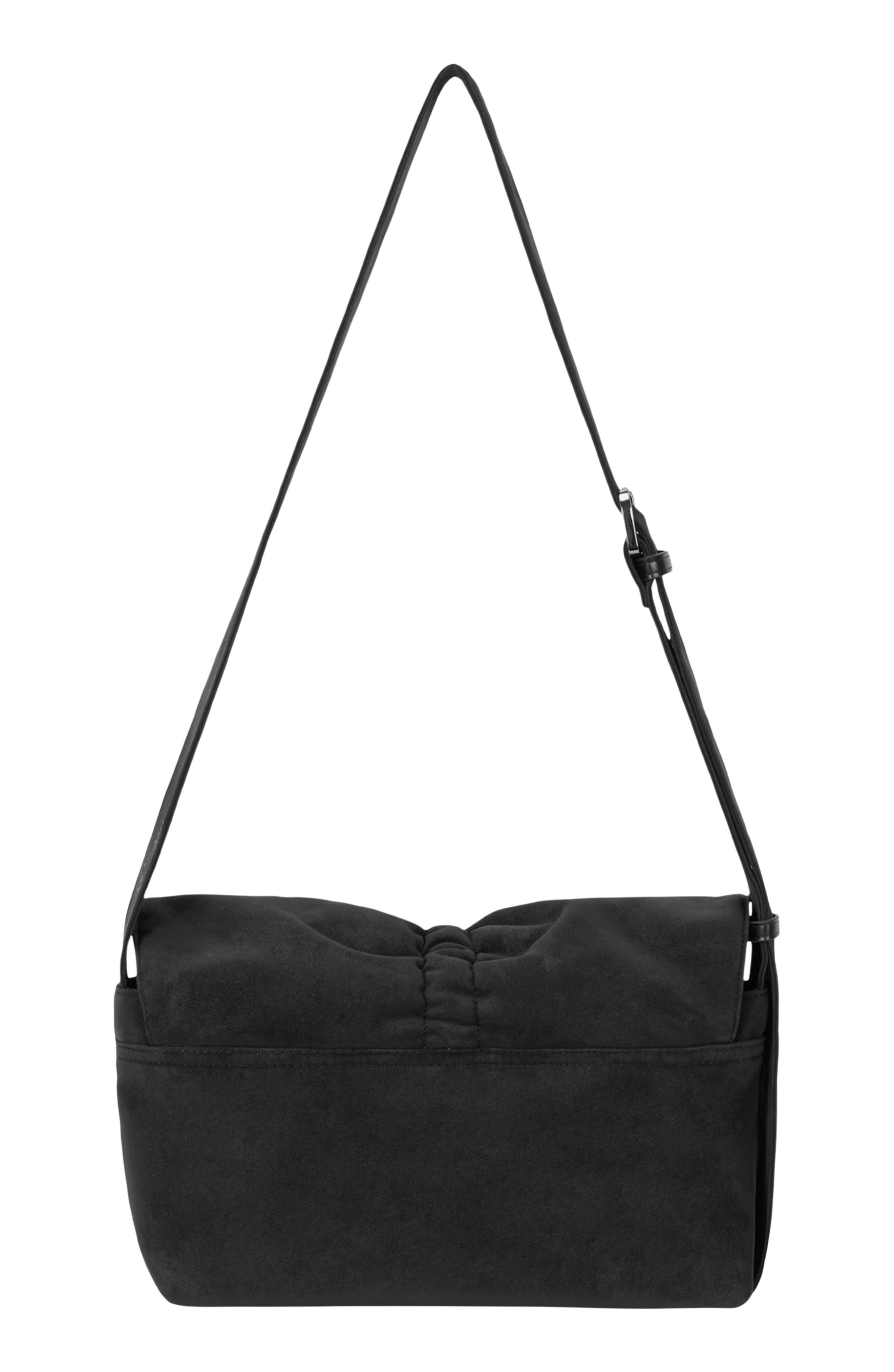 Oryany Small Ruched Flap Faux Suede Crossbody Bag, Alternate, color, Black