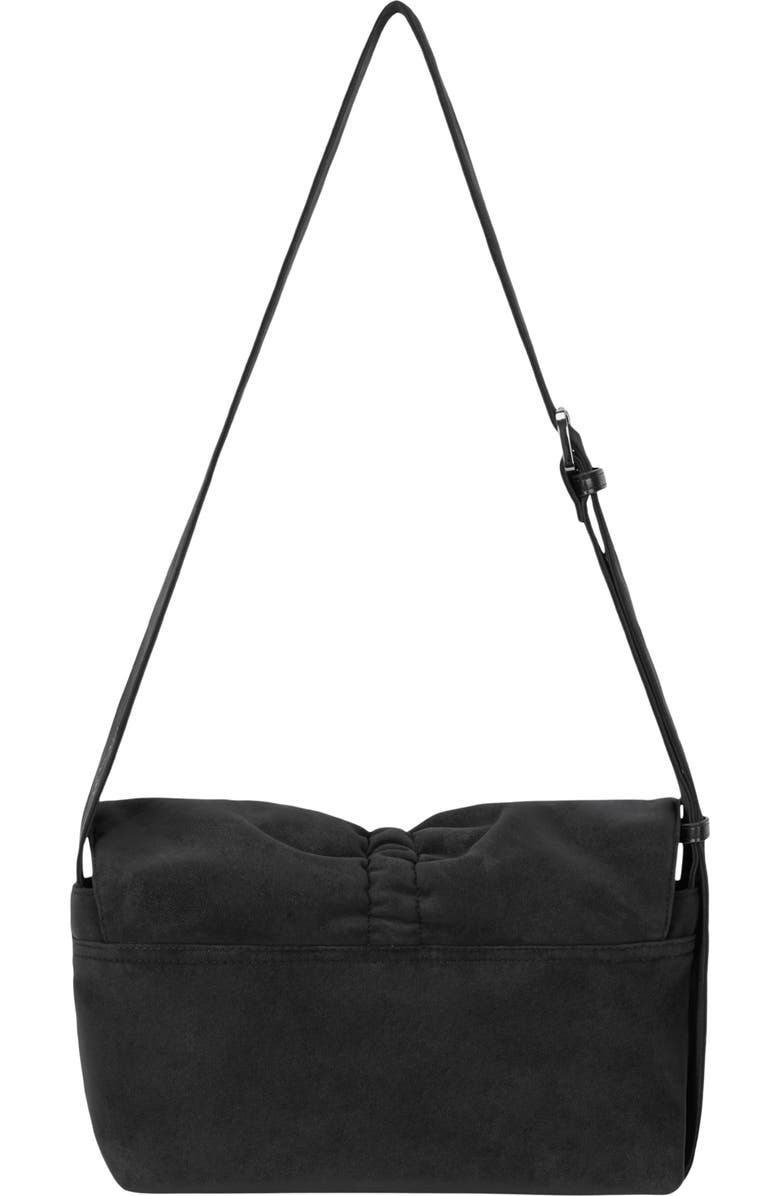 Oryany Small Ruched Flap Faux Suede Crossbody Bag, Alternate, color, Black