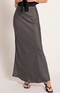 matty m. Polka Dot Bias Cut Maxi Skirt