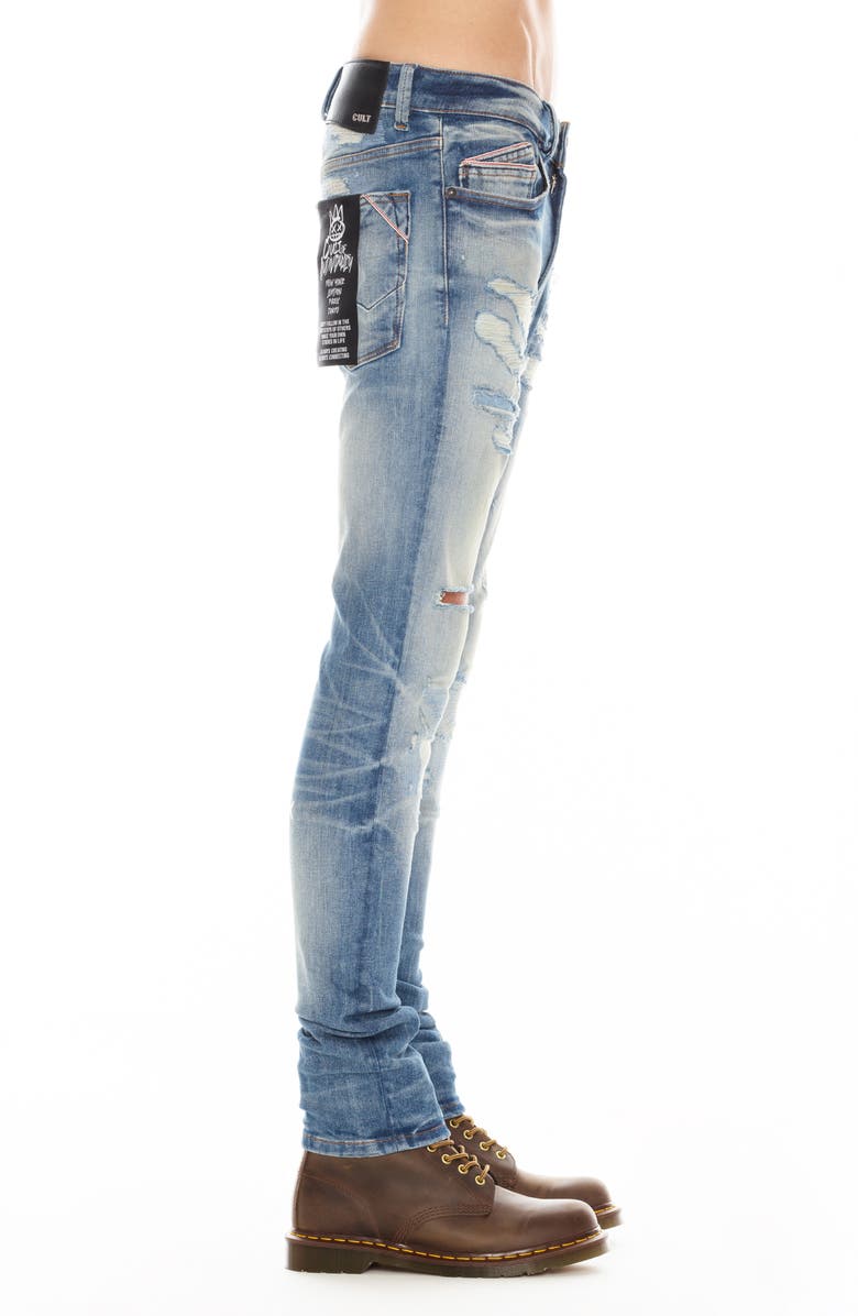 Cult of Individuality Punk Distressed Super Skinny Jeans, Alternate, color,