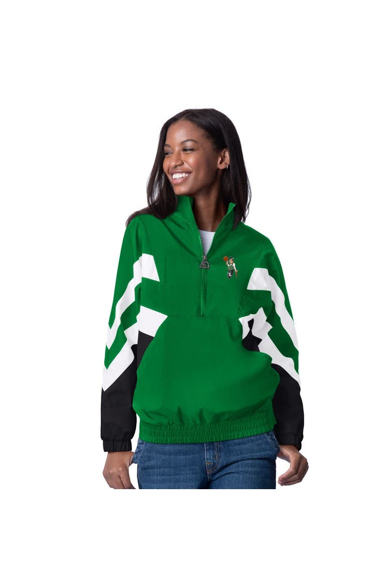 Women's Starter Kelly Green Boston Celtics Renegade Oxford Half-Zip Jacket, Alternate, color, Kelly Green