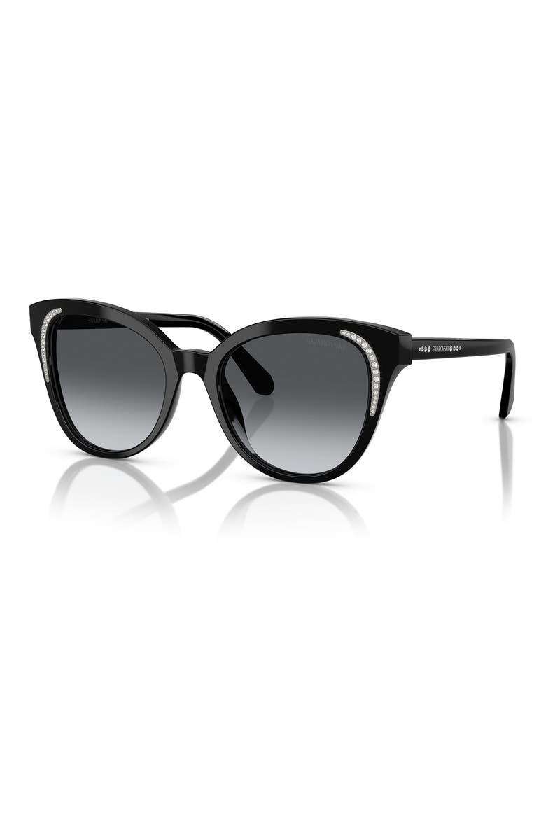 53mm Gradient Butterfly Sunglasses, Alternate, color, BLACK