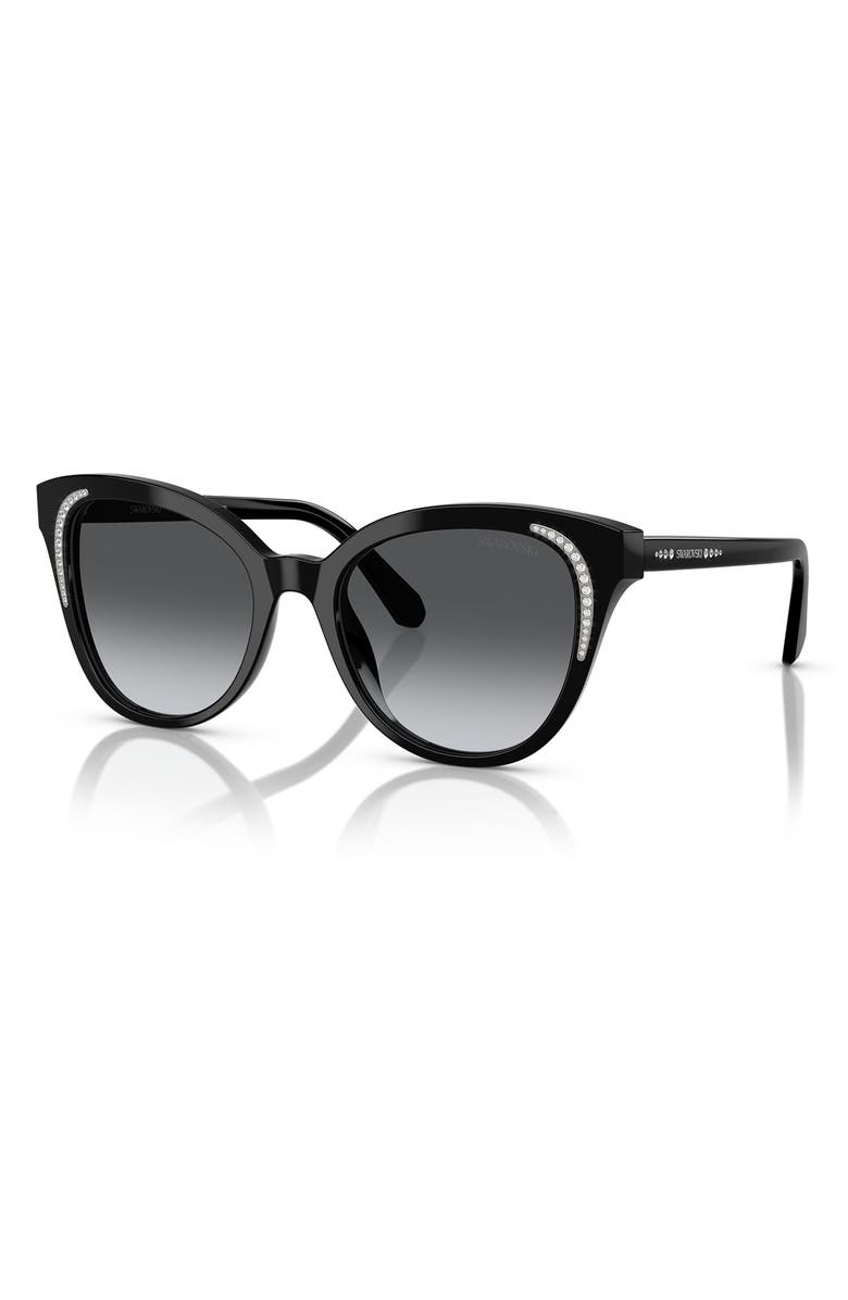 Swarovski 53mm Gradient Butterfly Sunglasses, Alternate, color, Black
