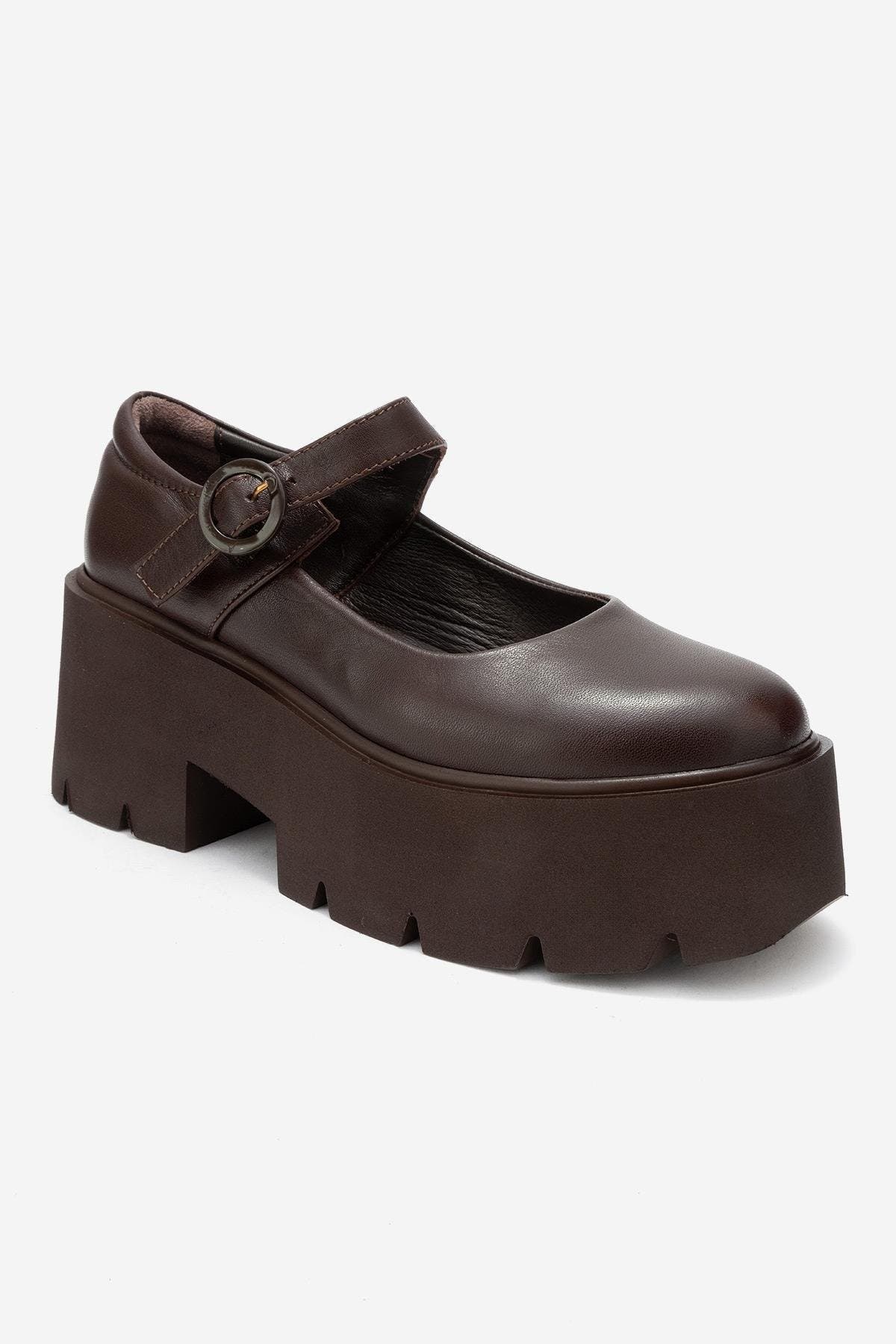 Forever & Always Shoes Orina Leather Platform Mary Jane Shoe, Alternate, color, Brown