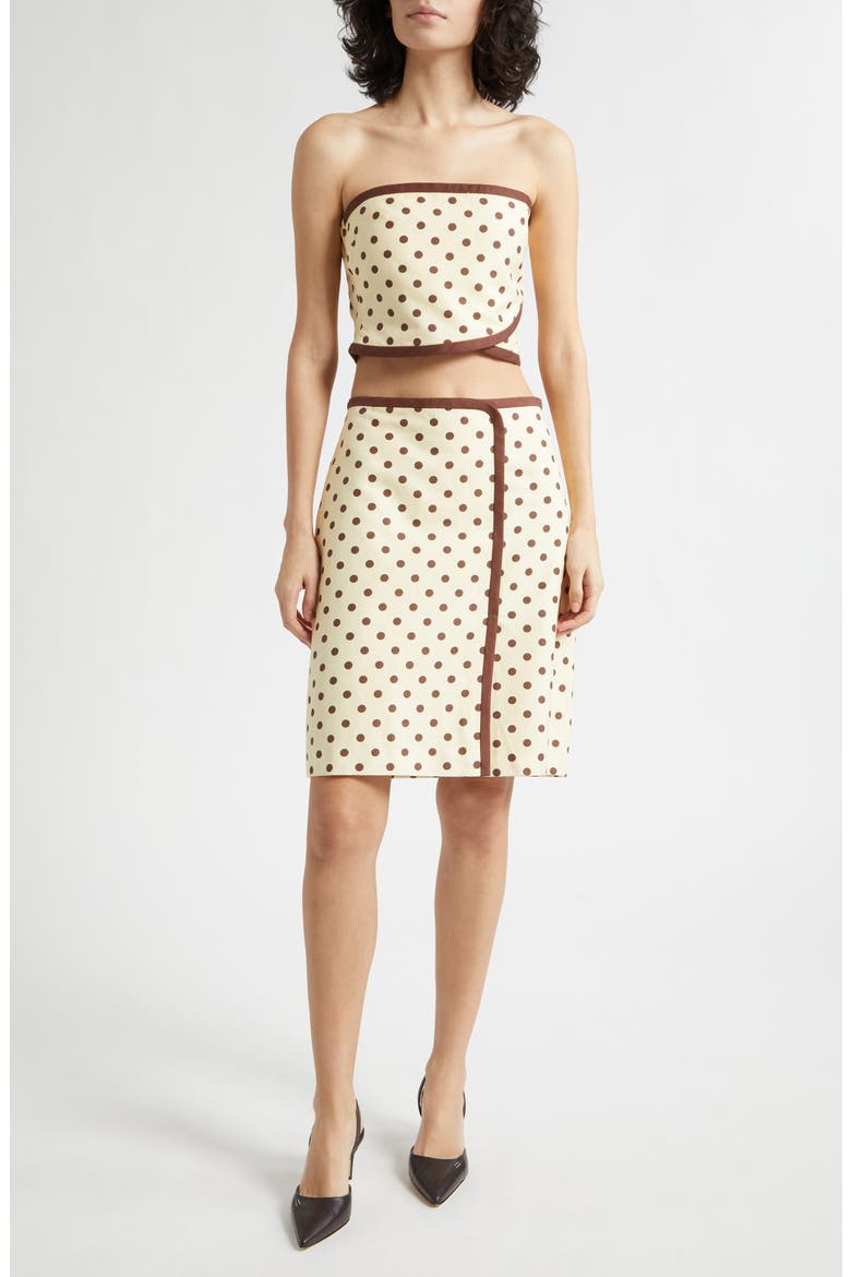 Bowie Polka Dot Pencil Skirt, Alternate, color, VANILLA/ CHOC