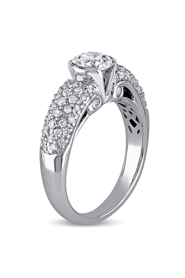 Diamond Heart Engagement Ring 14k, Alternate, color, 14k White Gold