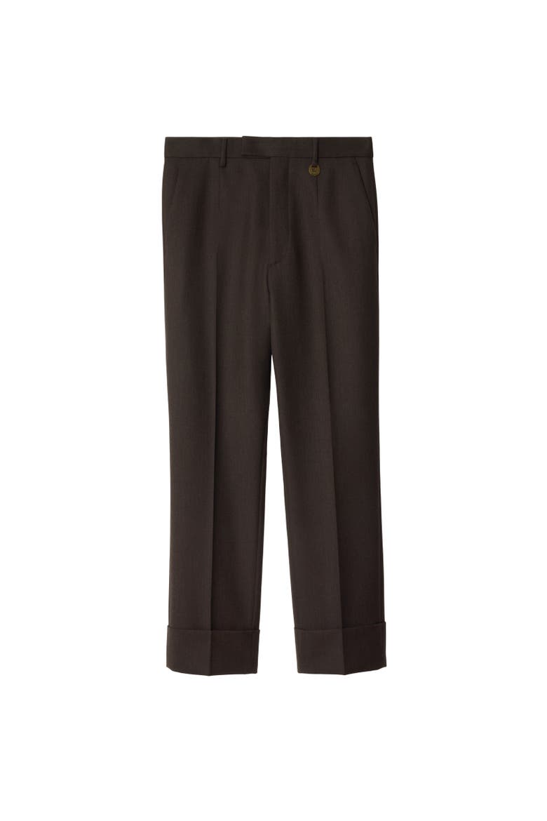 Wool Tailored Trousers, Alternate, color, Soot brown
