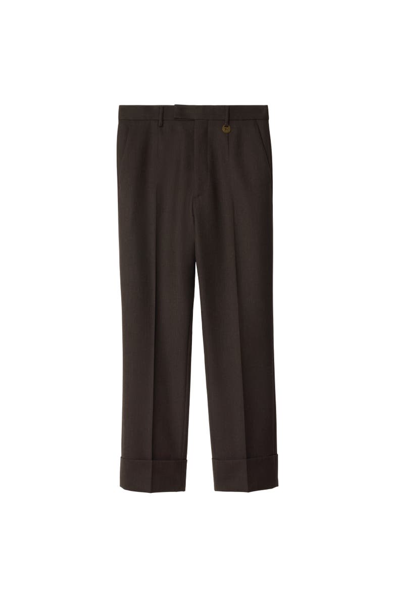 Burberry Wool Tailored Trousers, Alternate, color, Soot Brown