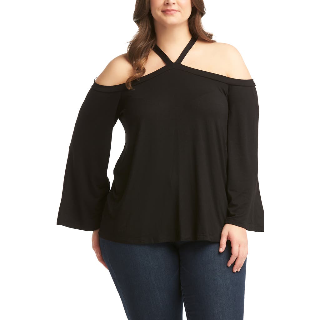 Lemon Tart Lydia Cold Shoulder Top In Black