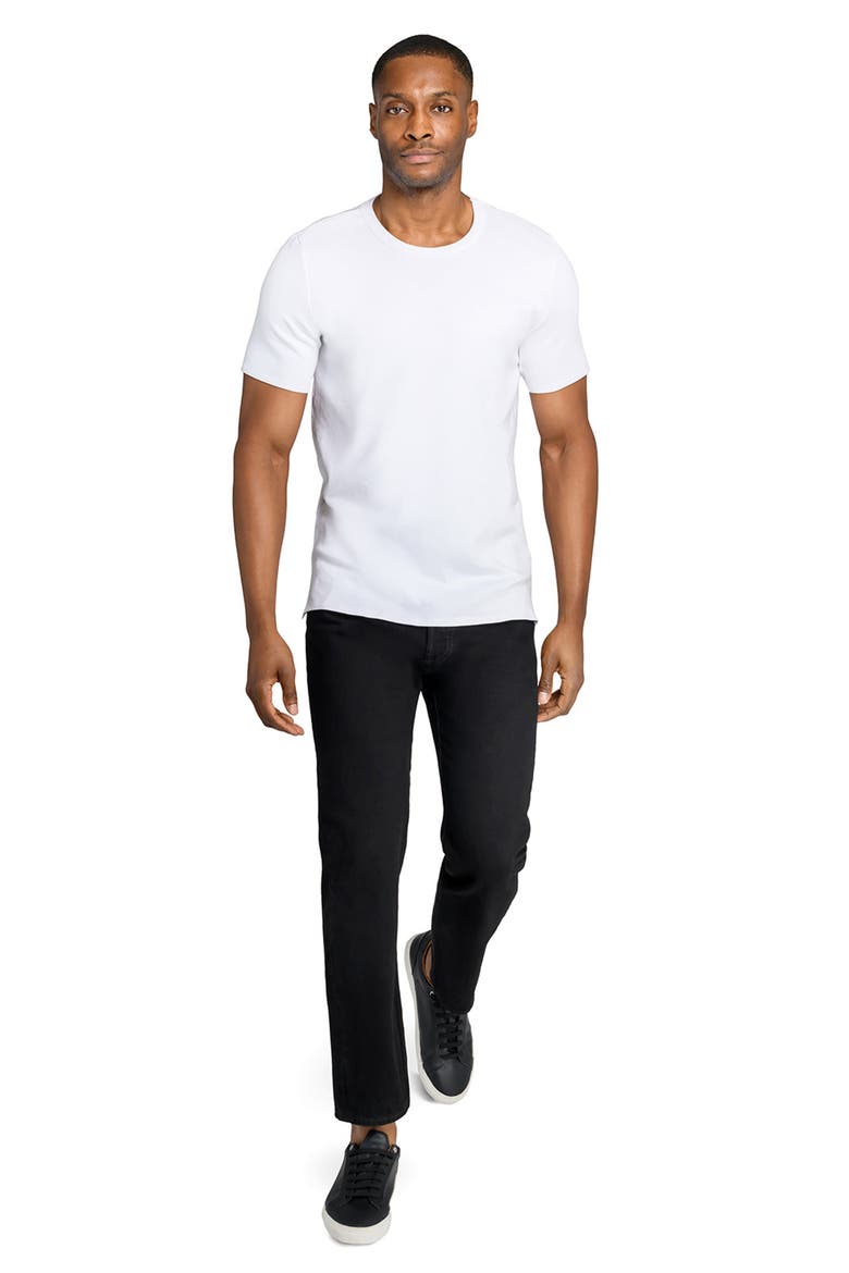 Asher Black Slub Stretch Cotton & Modal T-Shirt, Alternate, color, WHITE
