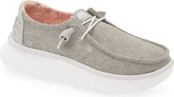 Wendy Peak Chambray Slip-On Moc Toe Shoe