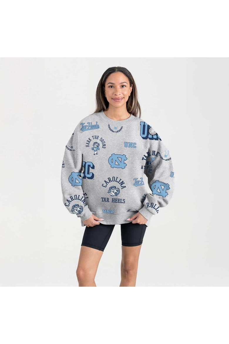 Women's Gameday Couture Gray North Carolina Tar Heels Always on Repeat Fleece Sweatshirt, Main, color, Gray