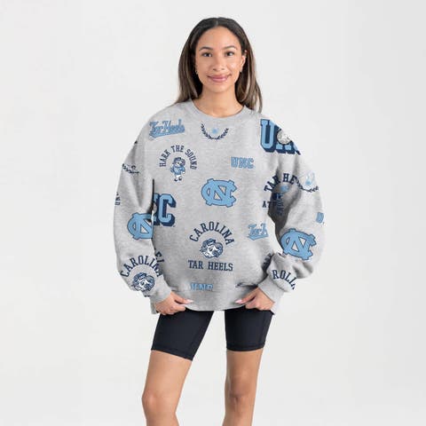 Women
s Gameday Couture Gray North Carolina Tar Heels Always on Repeat Fleece Sweatshirt