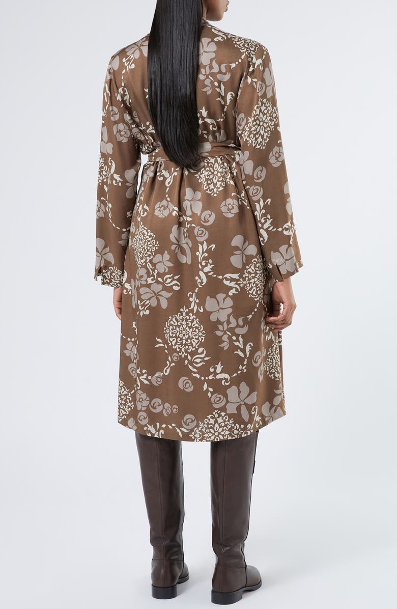 Marina Rinaldi Teiera Floral Long Sleeve Shirtdress, Alternate, color, Brown