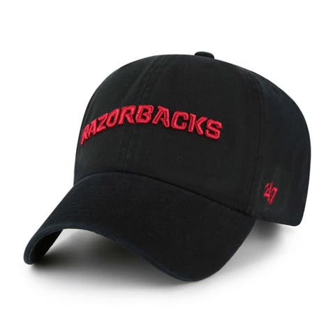 Men's '47 Black Arkansas Razorbacks Clean Up Adjustable Hat