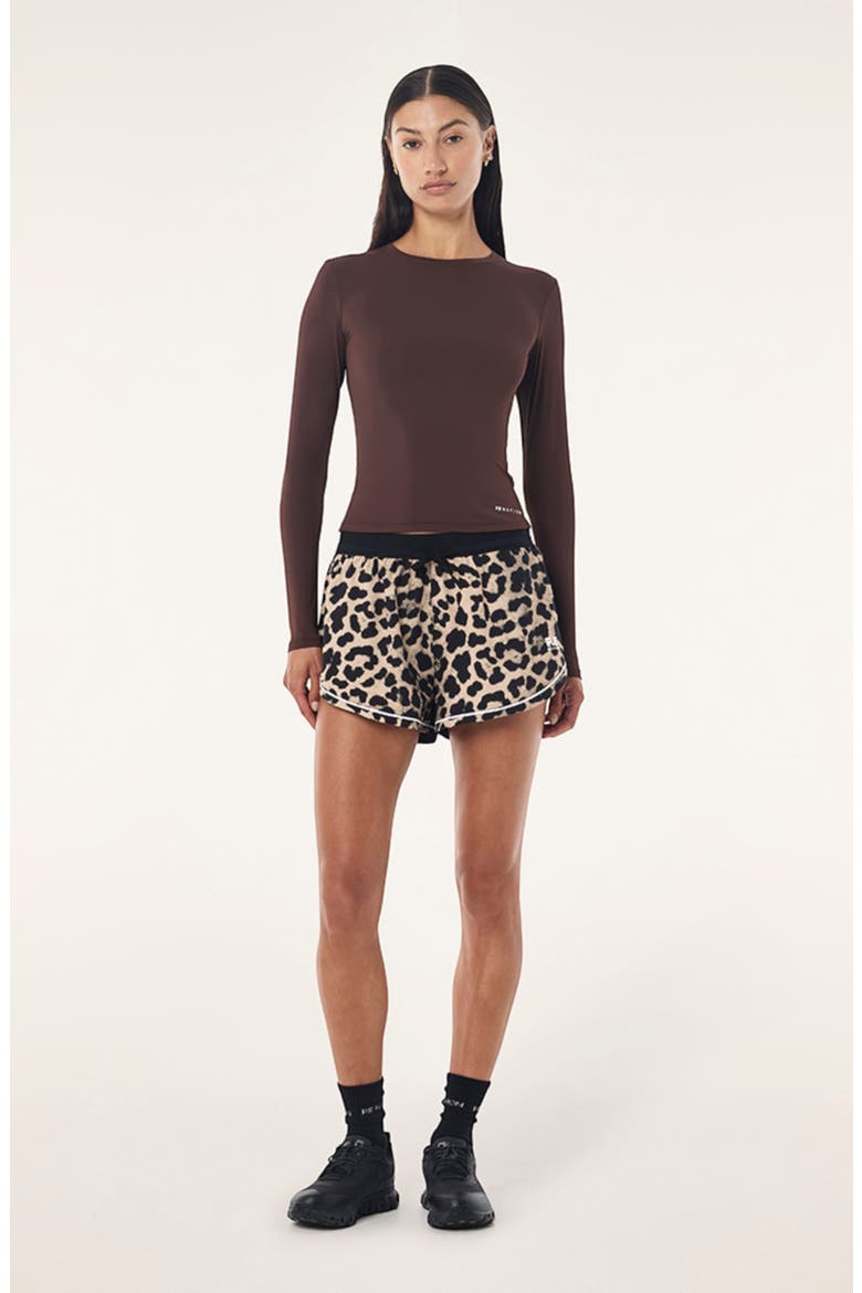Linear Drawstring Shorts, Alternate, color, LEOPARD/ BLACK