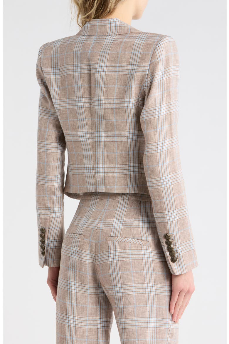 Hosanna Plaid Linen Dickey Jacket, Alternate, color, KHAKI MULTI