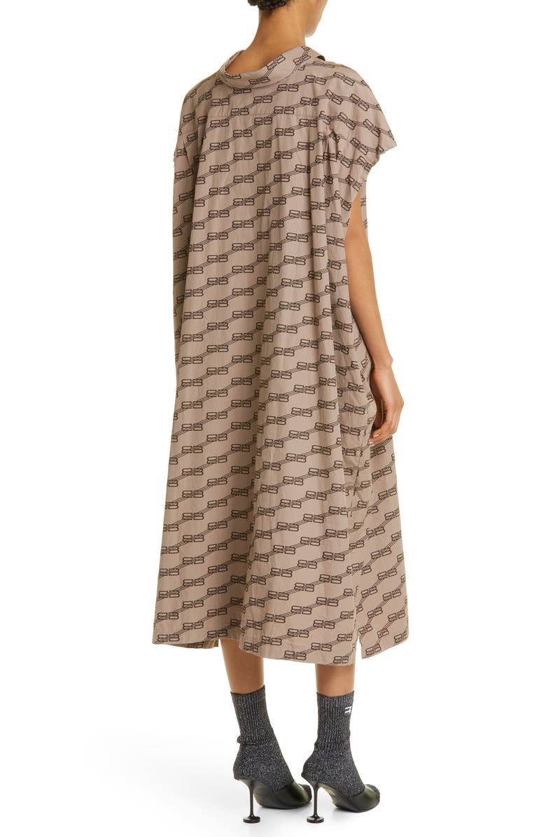 Balenciaga BB Monogram License Logo Cotton Poplin Shirtdress, Alternate, color,