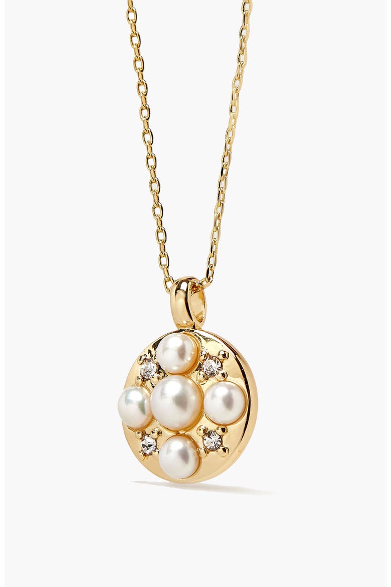 Stan Pearl Mini Pendant Necklace in Gold, Alternate, color, Gold