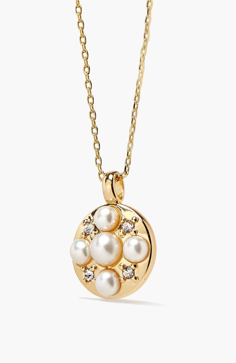 YOJ Stan Pearl Mini Pendant Necklace in Gold, Alternate, color, Gold