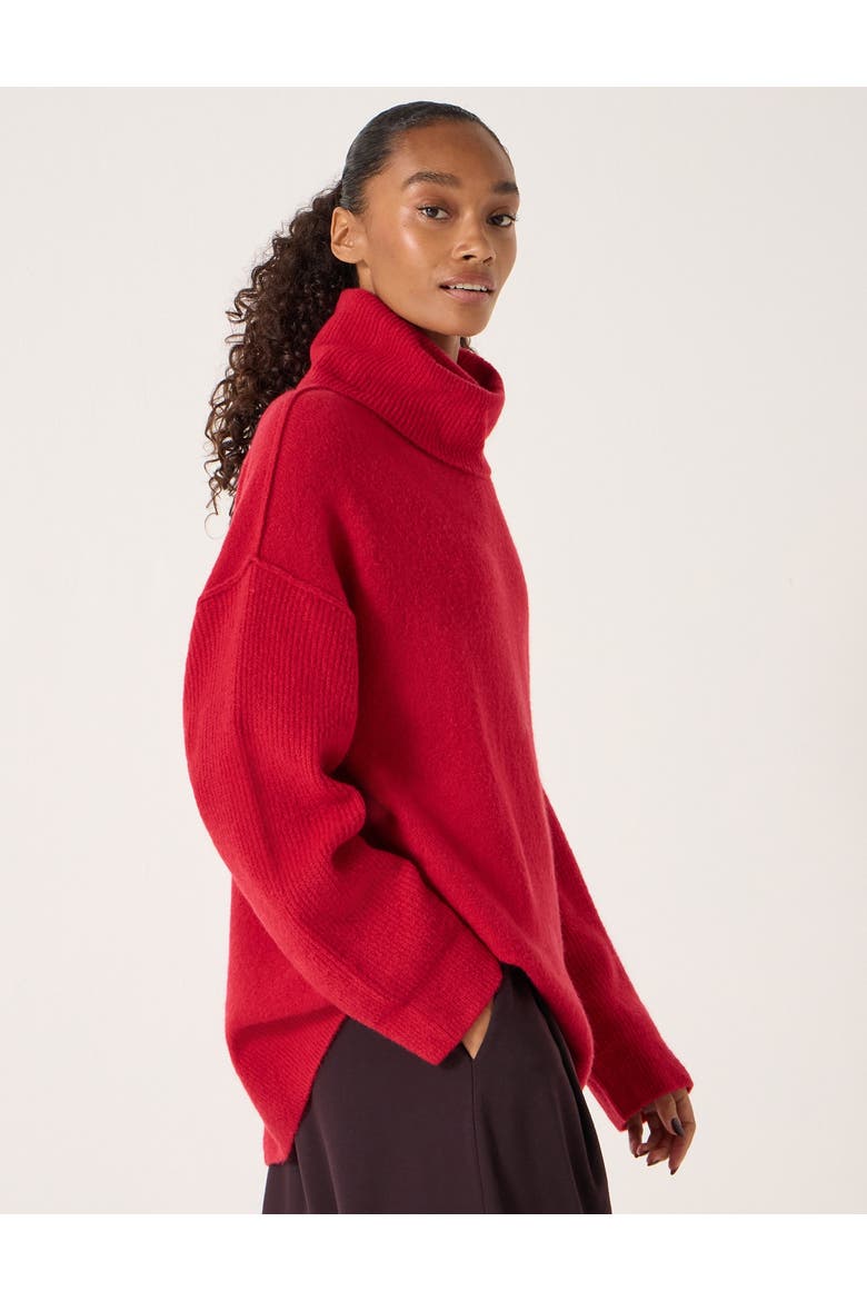 Meryl Roll Neck Sweater, Alternate, color, Fiery Red