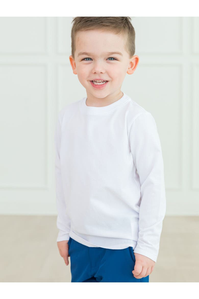Boys Long Sleeve Basic Tee, Alternate, color, White