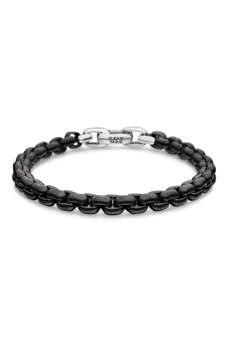 Box Chain Bracelet in Stainless Steel & Sterling Silver, 7.3mm, Main, color, STAINLESS STEEL W/ PVD