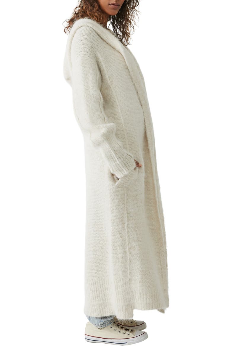 Free People Florence Longline Hooded Alpaca Blend Cardigan, Alternate, color,