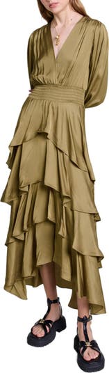 knee length dresses for ladies Maje Tiered Maxi Dress – Shoptiques