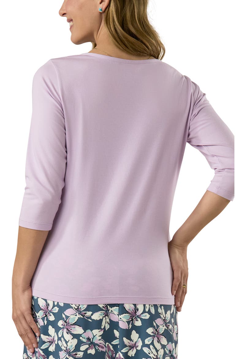 3/4 Sleeve Scoop Neck R&R Tee, Alternate, color, Lotus