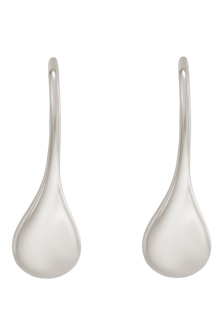 Silver Plated Teardrop Threader Earrings, Alternate, color, SILVER