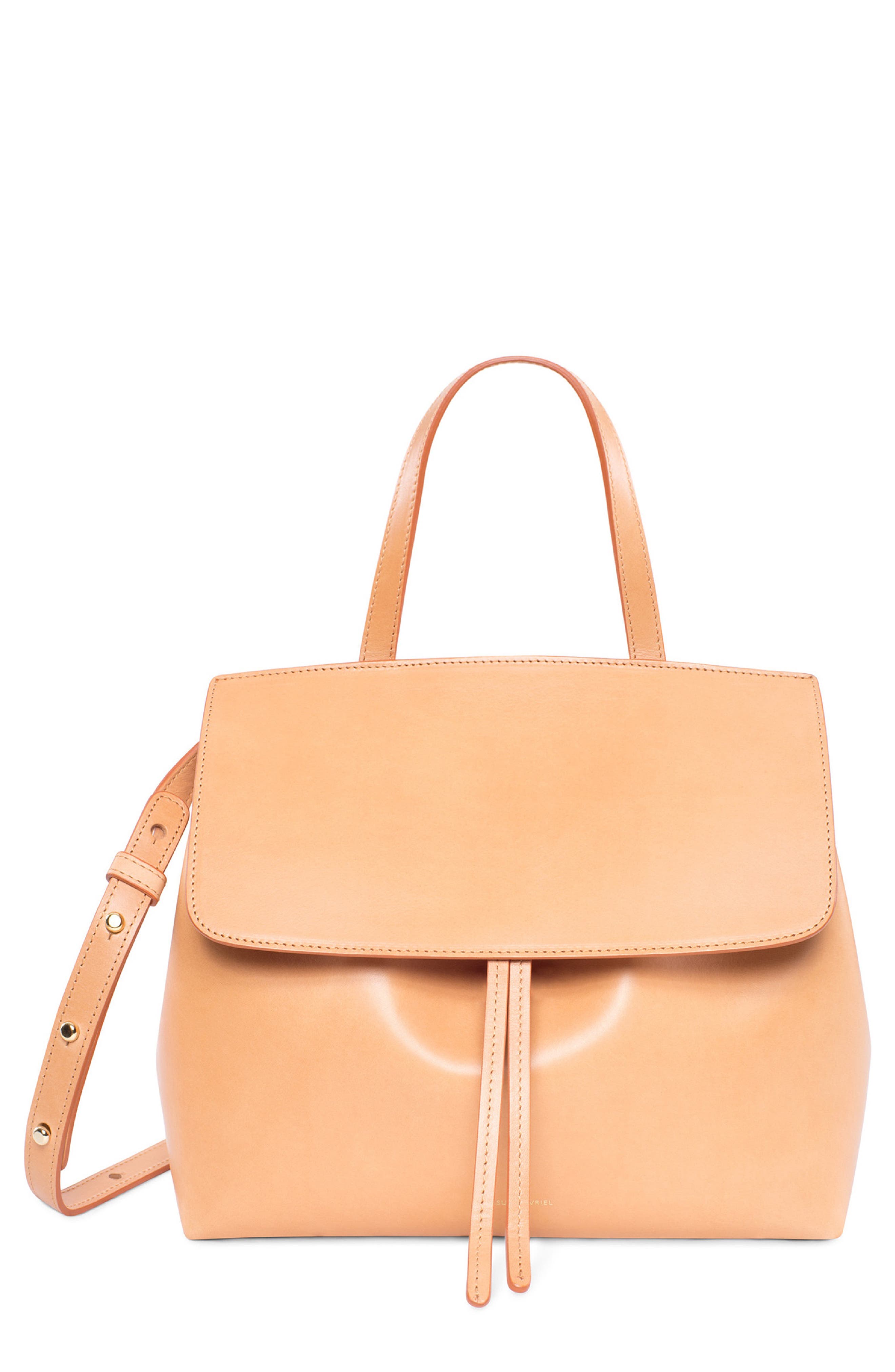 Mini Lady Leather Bag, Main, color, CAMMELLO/ ROSA