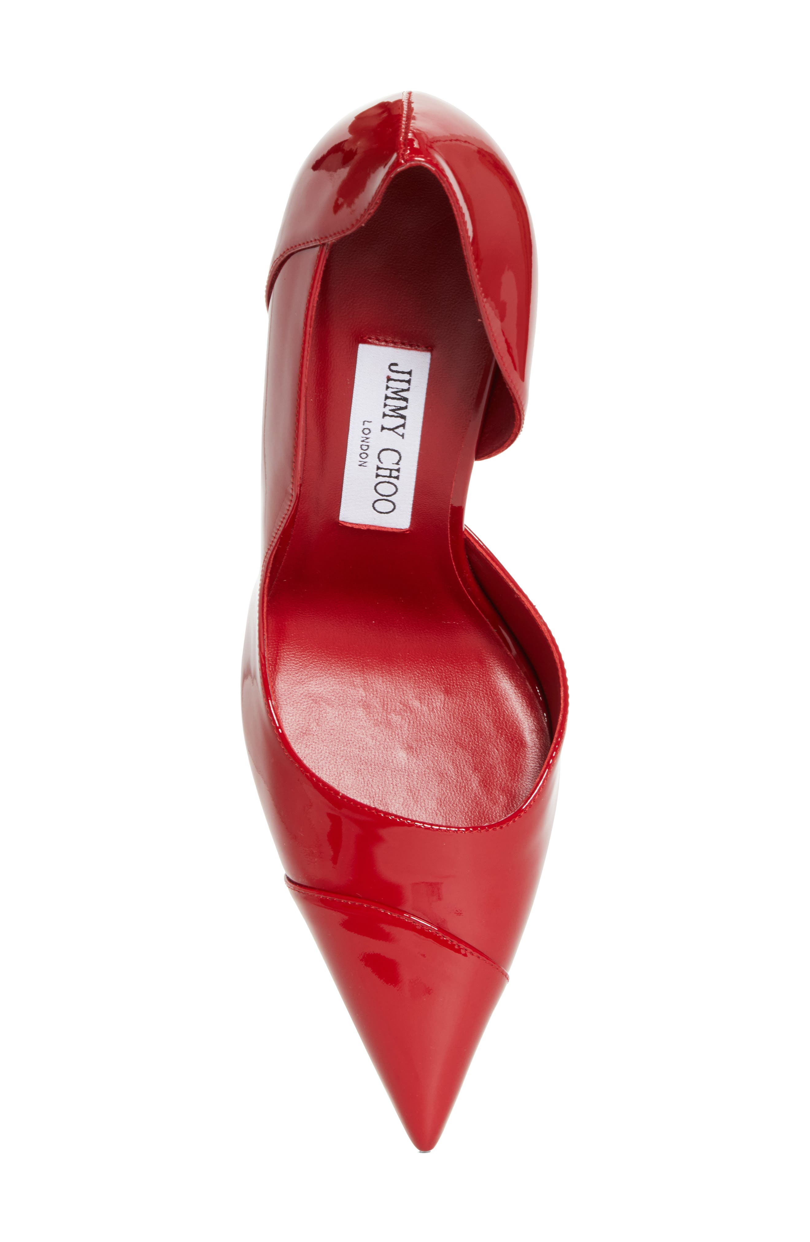 Brigitte Pointed Toe Half d'Orsay Pump, Alternate, color, RUBY RED