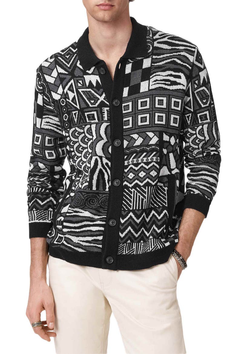Simone Jacquard Cardigan, Main, color, BLACK