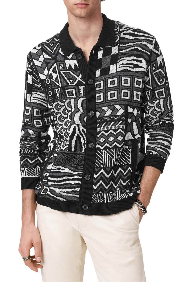 John Varvatos Simone Jacquard Cardigan, Main, color,