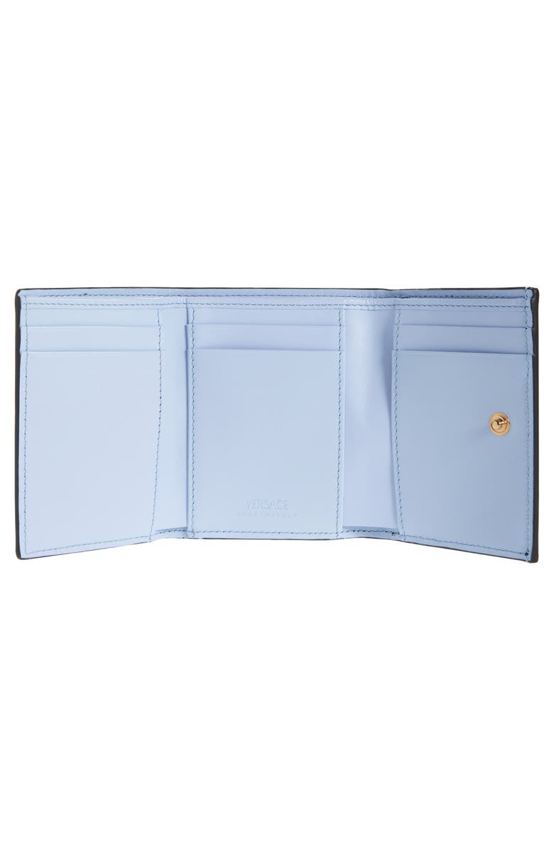 Versace Trifold Leather Wallet, Alternate, color, Black-Versace Gold
