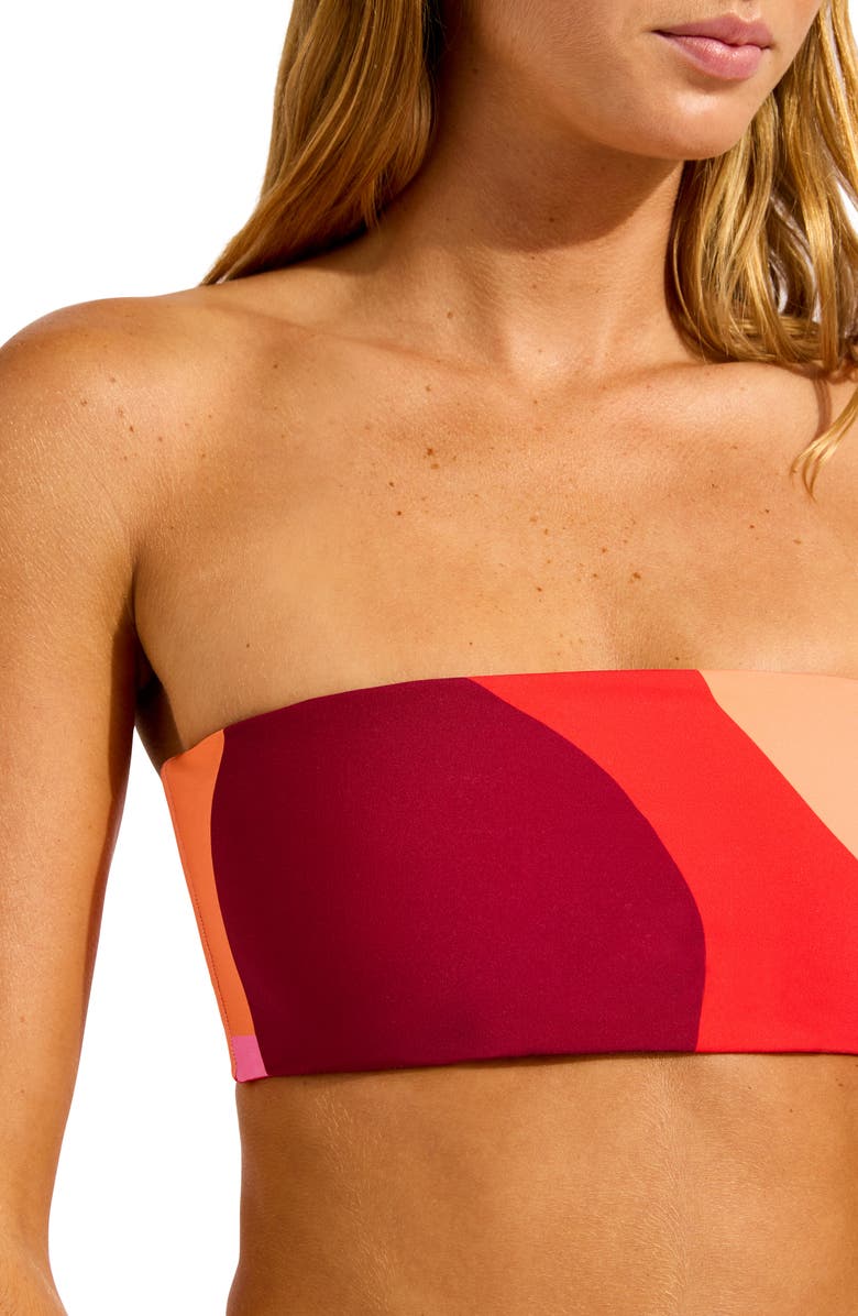 Seafolly Reversible Strapless Tube Bikini Top, Alternate, color, Flame