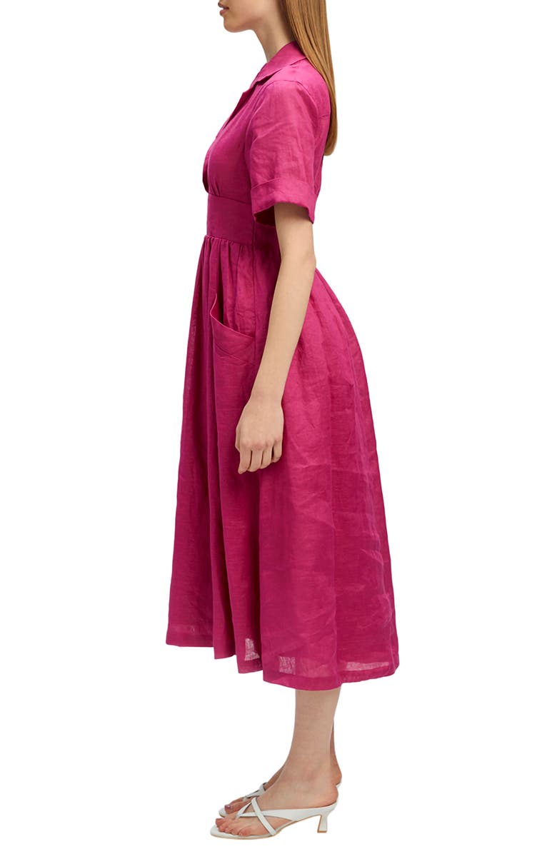 Bardot Hazel Linen Midi Shirtdress, Alternate, color, 