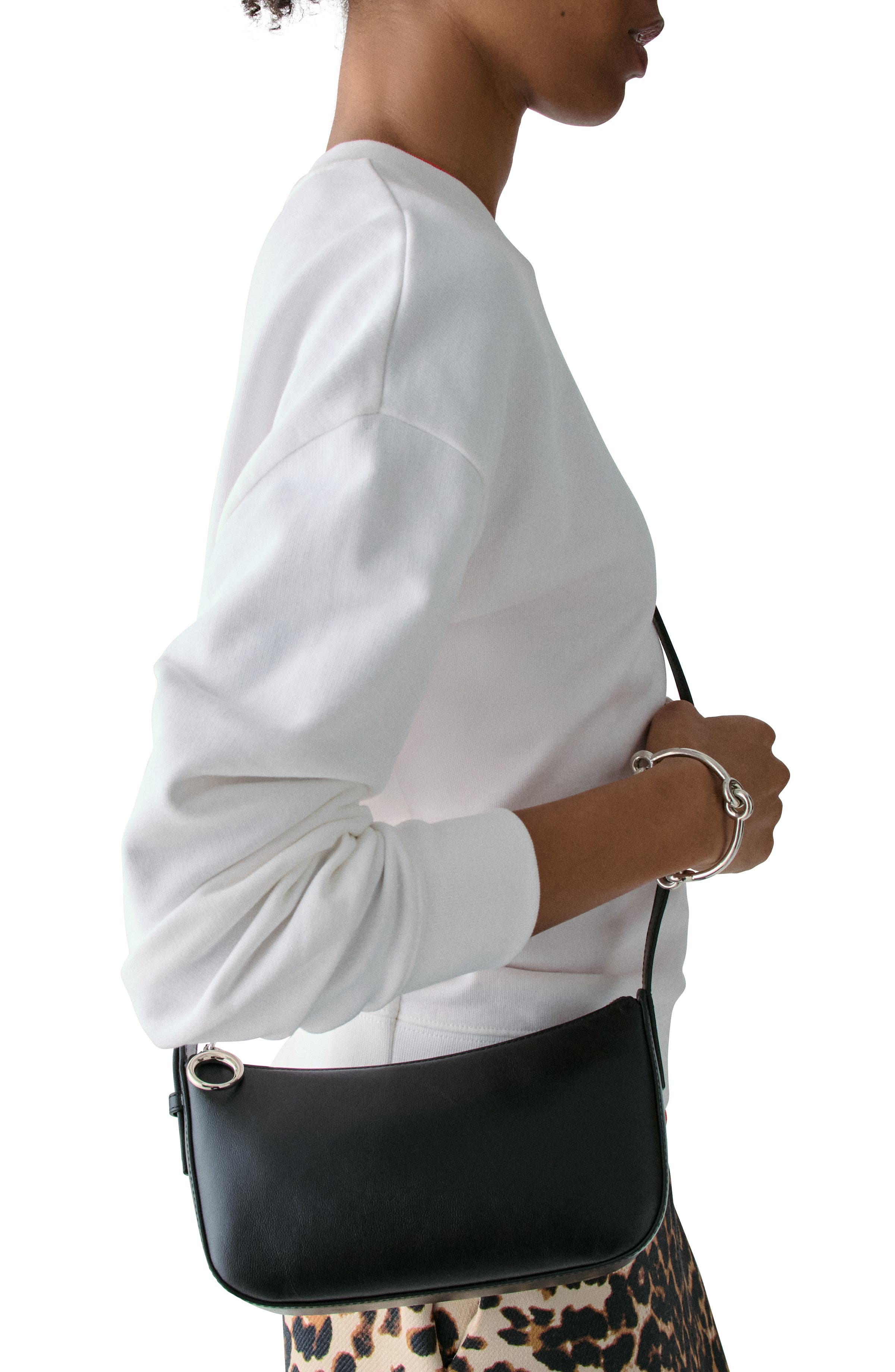 Kate Spade New York halo fine grain leather crossbody bag, Alternate, color, Black