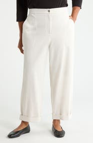 Eileen Fisher Organic Cotton Ankle Straight Leg Pants