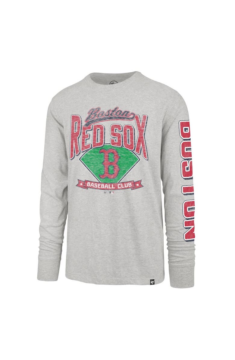 '47 Men's '47  Gray Boston Red Sox Big & Tall Distressed Franklin Long Sleeve T-Shirt, Alternate, color, Gray