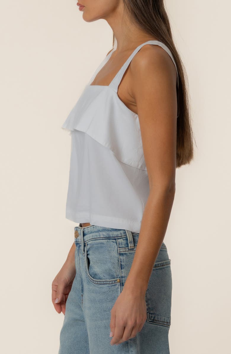 KUT from the Kloth Melanie Crop Linen & Cotton Blend Tank, Alternate, color, White