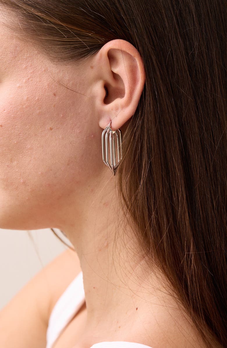 Bony Levy 14K Gold Cage Hoop Earrings, Alternate, color, 14K White Gold