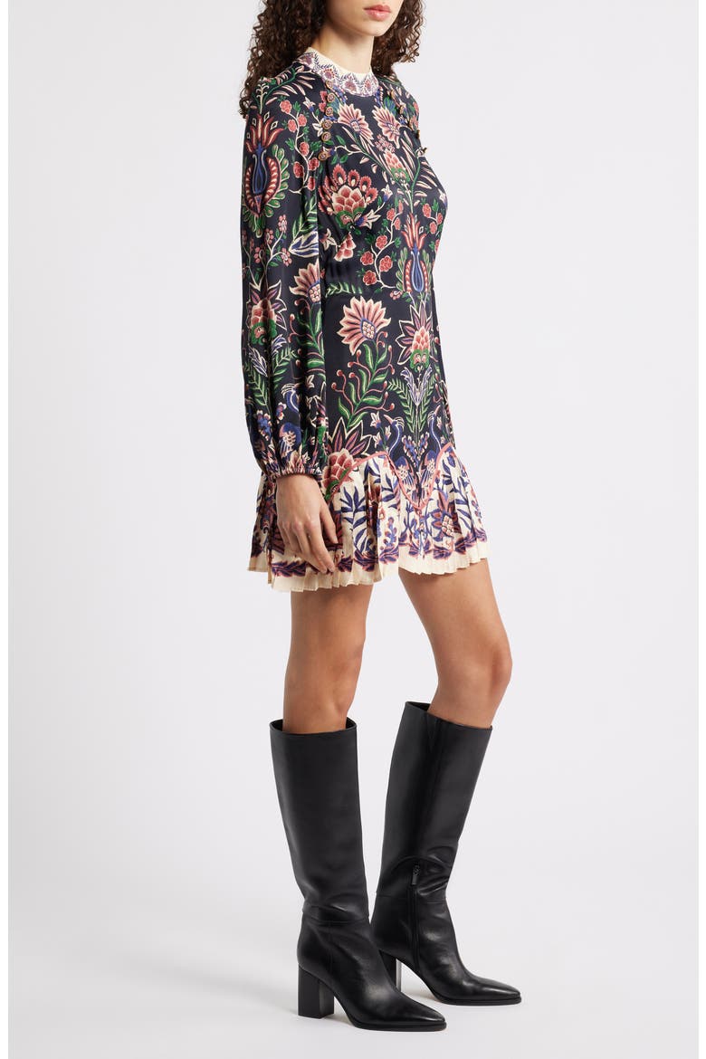 Marvelous Garden Minidress, Alternate, color, BLACK
