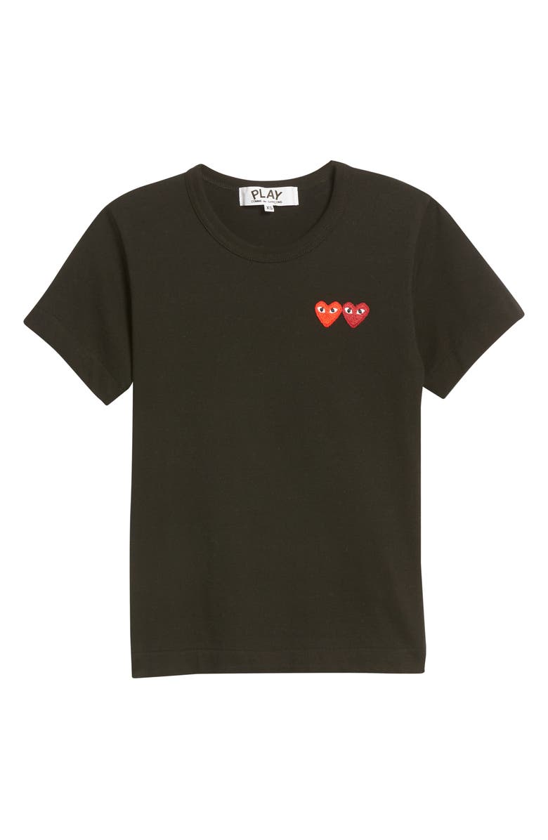 Comme des Garçons PLAY Double Heart Tee, Main, color, 