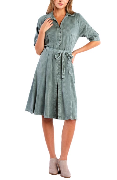 Billy T Darling Tie Belt Shirtdress In Army Rr Stripe
